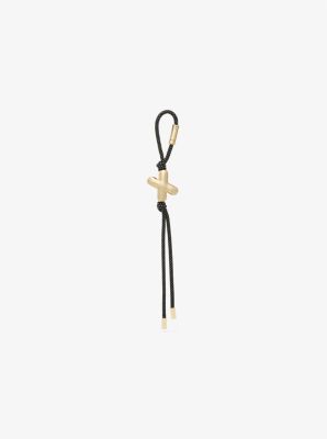 Initial Gold-Tone and Speckled Cord Bag Charm image number 0