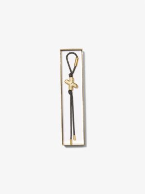 Initial Gold-Tone and Speckled Cord Bag Charm image number 1