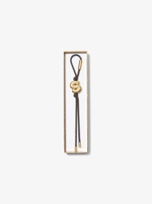 Initial Gold-Tone and Speckled Cord Bag Charm image number 1