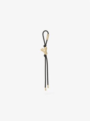 Initial Gold-Tone and Speckled Cord Bag Charm image number 0