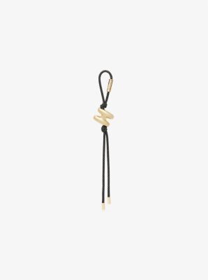 Initial Gold-Tone and Speckled Cord Bag Charm image number 0