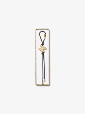 Initial Gold-Tone and Speckled Cord Bag Charm image number 1