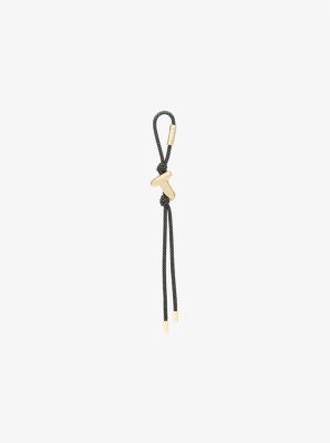 Initial Gold-Tone and Speckled Cord Bag Charm in 18K GOLD | Michael Kors