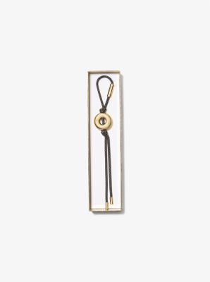 Initial Gold-Tone and Speckled Cord Bag Charm in 18K GOLD | Michael Kors