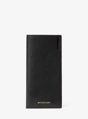 Michael Kors Jet Set Pebbled Leather Sunglass Case In Black