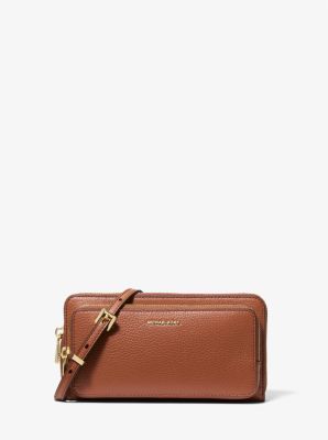 MK Wandelbare Umhängetasche Jet Set Large Aus Gekrispeltem Leder - Braun