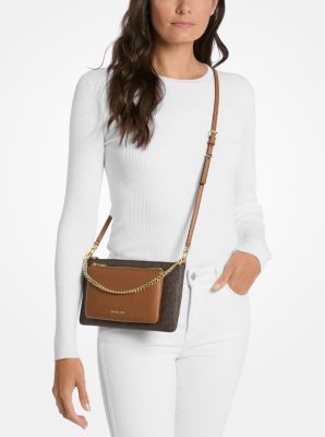 Thumbnail - MK Wandelbare Umhängetasche Jet Set Medium Mit Signature-Logomuster - Braun - Michael Kors