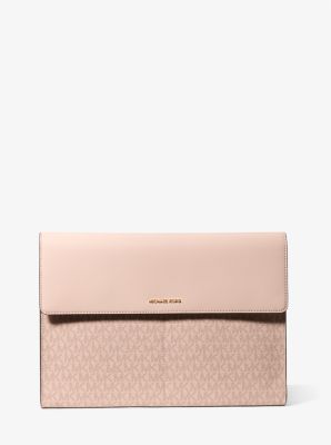 MK Laptoptasche Jet Set Mit Signature-Logomuster - Rosa