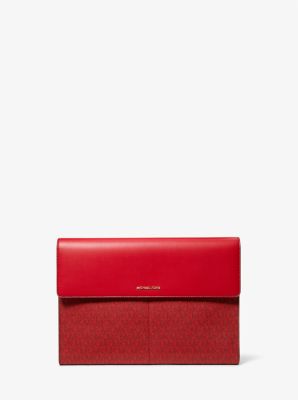 MK Laptoptasche Jet Set Mit Signature-Logomuster - Rot