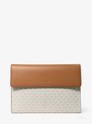 MK Laptoptasche Jet Set Mit Signature-Logomuster - Natur