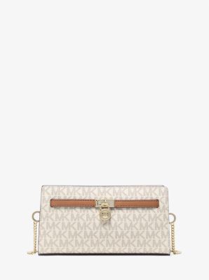 MK Wandelbare Umhängetasche Hamilton Moderne Extra-Small Mit Signature-Logomuster - Natur