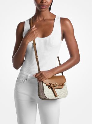 Thumbnail - MK Umhängetasche Emilia Small Mit Signature-Logomuster - Natur - Michael Kors