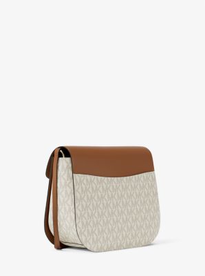 Saddle bag a tracolla Emilia piccola con logo in VANIGLIA/GHIANDA | Michael Kors