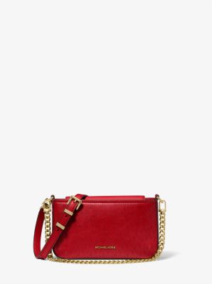 Wandelbare Pochette Bryant Small mit Signature-Logomuster in Metallic-Optik image number 0