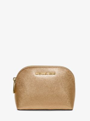 Cindy Metallic Saffiano Leather Pouch 