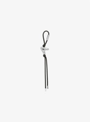 Initial Silver-Tone and Speckled Cord Bag Charm image number 0