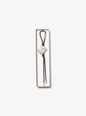 Initial Silver-Tone and Speckled Cord Bag Charm image number 1