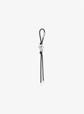 Initial Silver-Tone and Speckled Cord Bag Charm in SH RHODIUM | Michael Kors