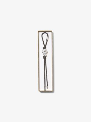 Initial Silver-Tone and Speckled Cord Bag Charm in SH RHODIUM | Michael Kors