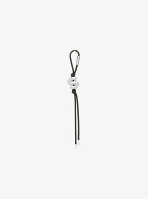 Initial Silver-Tone and Speckled Cord Bag Charm