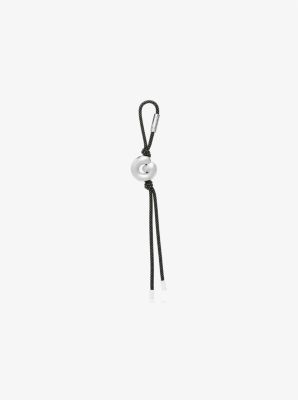 Initial Silver-Tone and Speckled Cord Bag Charm