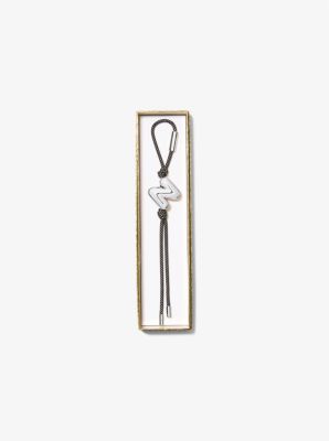 Initial Silver-Tone and Speckled Cord Bag Charm image number 1