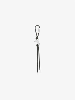 Initial Silver-Tone and Speckled Cord Bag Charm in SH RHODIUM | Michael Kors