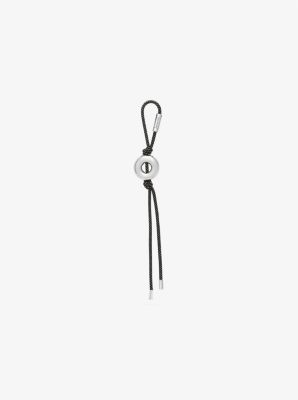 Initial Silver-Tone and Speckled Cord Bag Charm in SH RHODIUM | Michael Kors