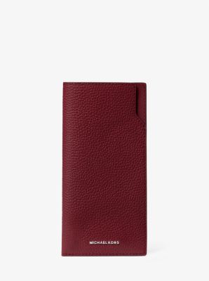 Michael Kors Jet Set Pebbled Leather Sunglass Case In Red