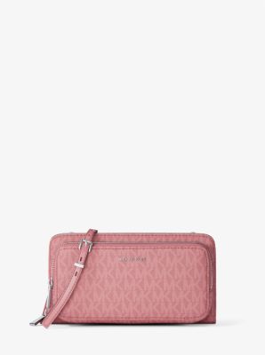 Jet Set Large Signature Logo Continental Crossbody Bag in ROSEWOOD | Michael Kors