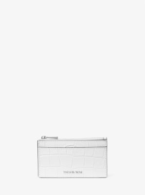 Jet Set Small Crocodile Embossed Leather Card Case image number 0