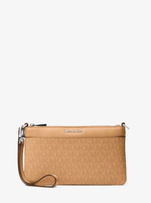 MK Wandelbare Handgelenktasche Jet Set Medium Mit Signature-Logomuster - Braun