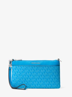MK Wandelbare Handgelenktasche Jet Set Medium Mit Signature-Logomuster - Blau