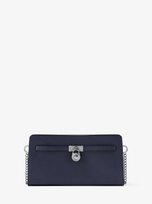 MK Wandelbare Umhängetasche Hamilton Moderne Extra-Small Aus Leder - Blau