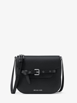 MK Umhängetasche Emilia Small Aus Gekrispeltem Leder - Schwarz