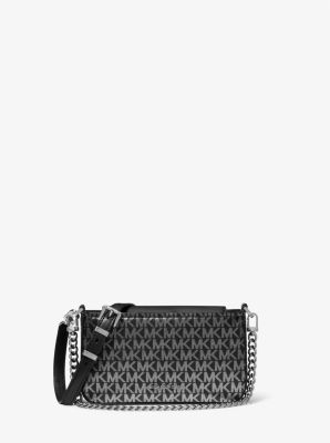 MK Wandelbare Pochette Bryant Small Mit Signature-Logomuster In Metallic-Optik - Schwarz
