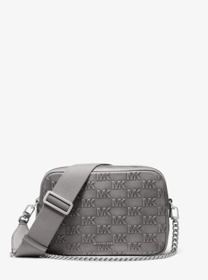 Thumbnail - MK Kameratasche Bryant Medium Aus Poliertem Leder - Grau - Michael Kors