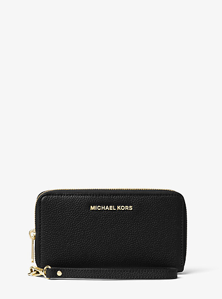 마이클 마이클 코어스 리스틀릿 Michael Michael Kors Large Leather Smartphone Wristlet,BLACK