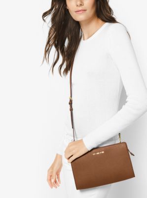 jet set large saffiano leather crossbody truffle