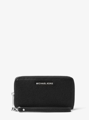 large leather smartphone wristlet michael kors