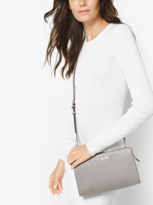 MICHAEL KORS  JET SET LARGE SAFFIANO LEATHER CROSSBODY BAG 