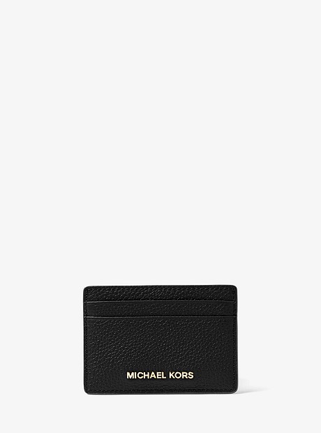 Pebbled Leather Card Case - BLACK - 32F7GF6D0L