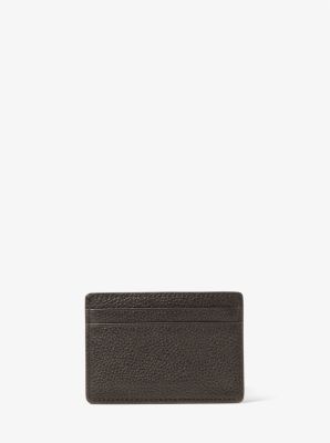 Pebbled Leather Card Case in CHOCOLATE | Michael Kors
