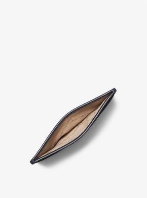 Pebbled Leather Card Case in NAVY | Michael Kors