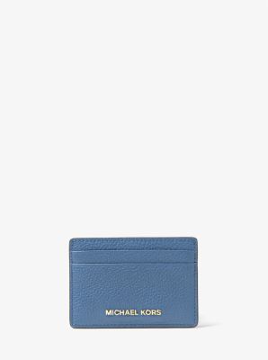 Michaelkors Pebbled Leather Card Case,FRENCH BLUE