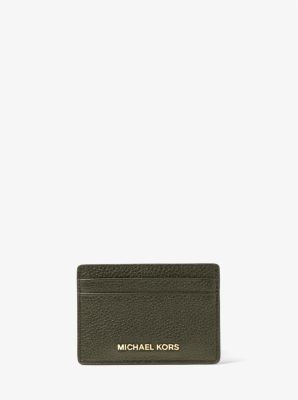 MK Kartenetui Aus Gekrispeltem Leder - Grün