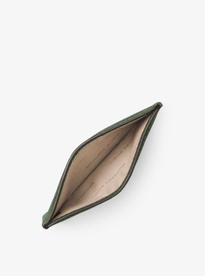 Pebbled Leather Card Case in AMAZON GREEN | Michael Kors