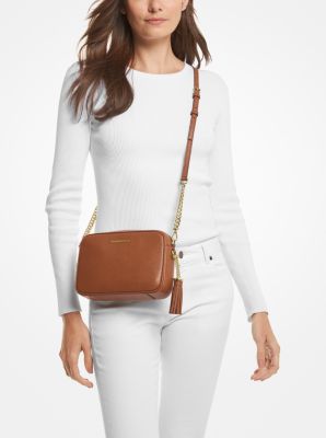 Thumbnail - MK Umhängetasche Ginny Aus Leder - Braun - Michael Kors