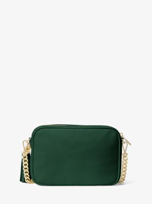 Jet Set Medium Pebbled Leather Crossbody Bag in MOSS | Michael Kors