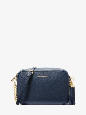 Michael kors jet set crossbody black and on sale silver